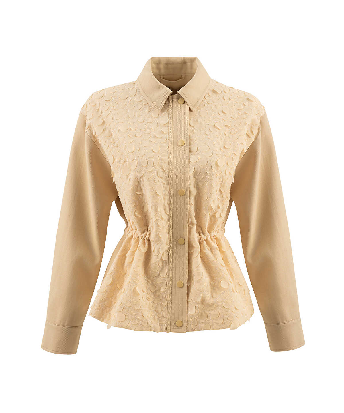 Textured Jacket with Adjustable Waist
