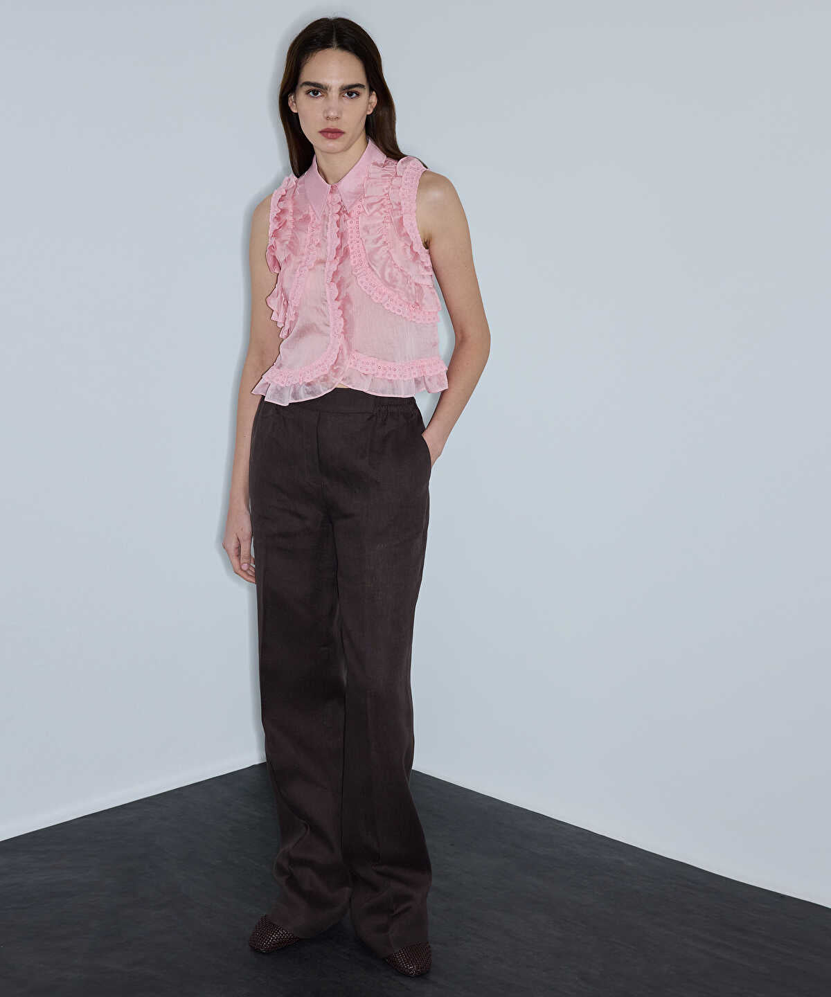 Ruffle Trimmed Blouse