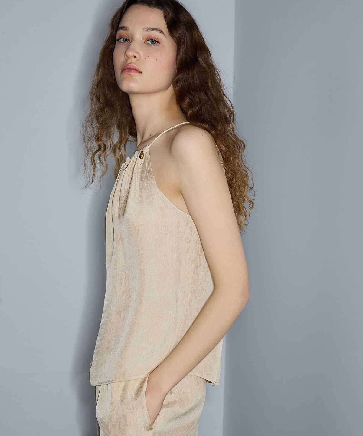 Embellished Jacquard Blouse