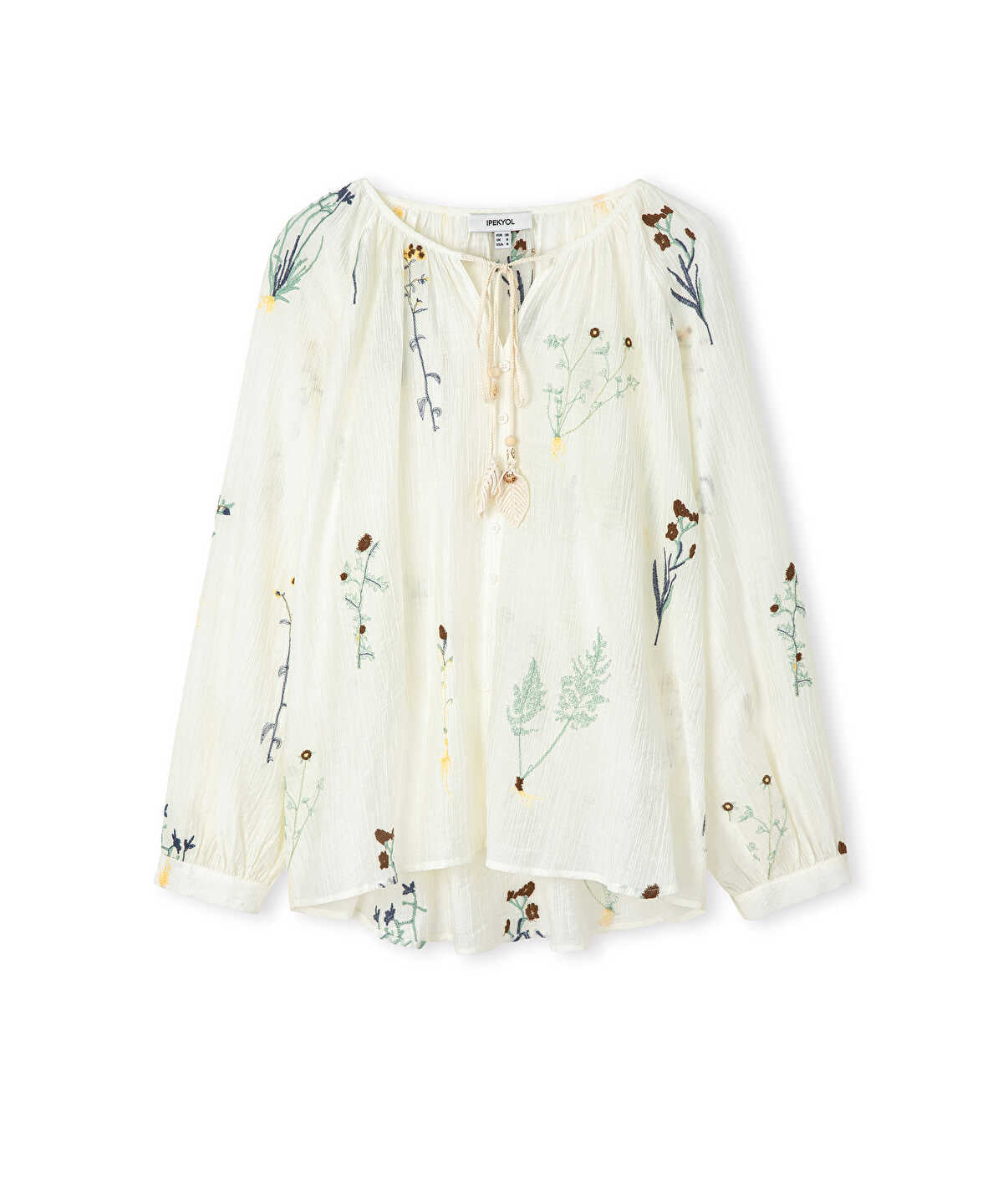 Textured Floral Embroidered Blouse