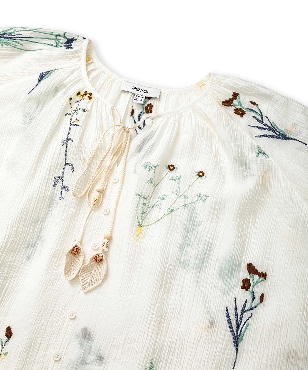 Textured Floral Embroidered Blouse