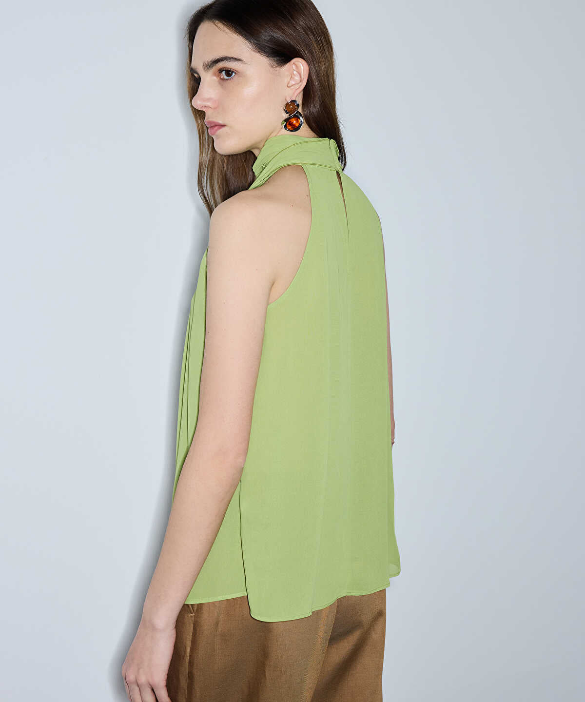 Halter-Neck Chiffon Blouse