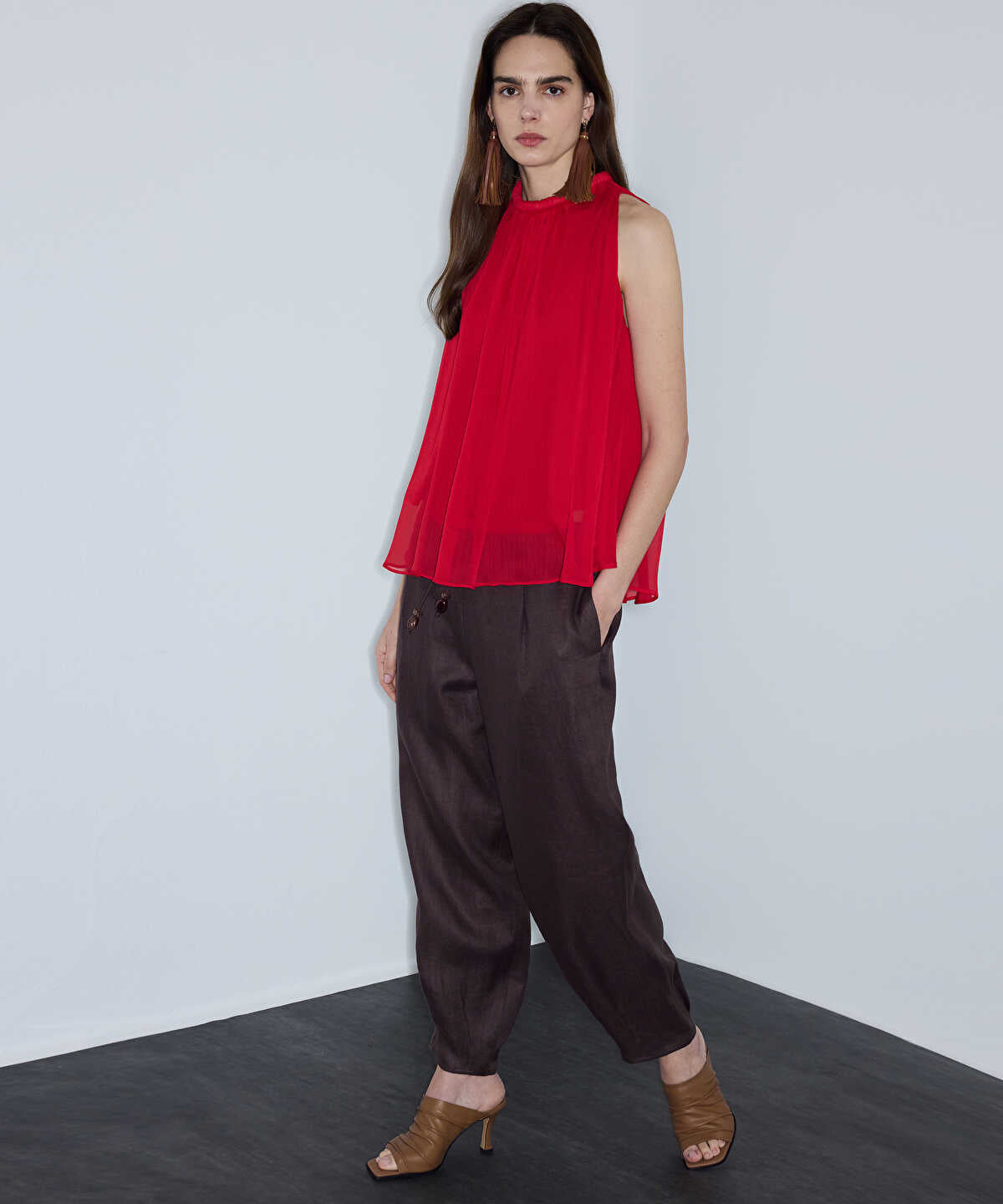 Halter-Neck Chiffon Blouse