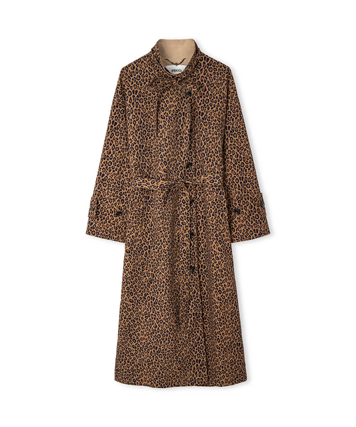 Leopard Print Technical Trench Coat