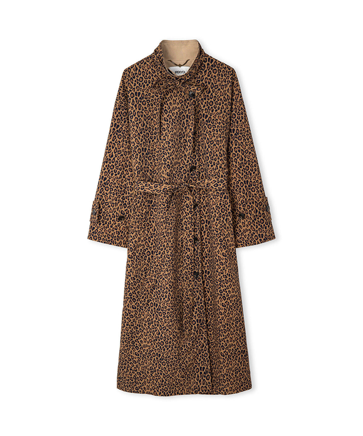 Leopard Print Technical Trench Coat