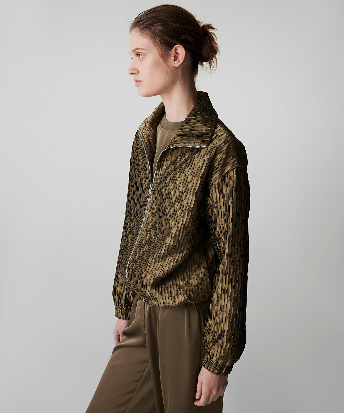 Textured Bomber Coat