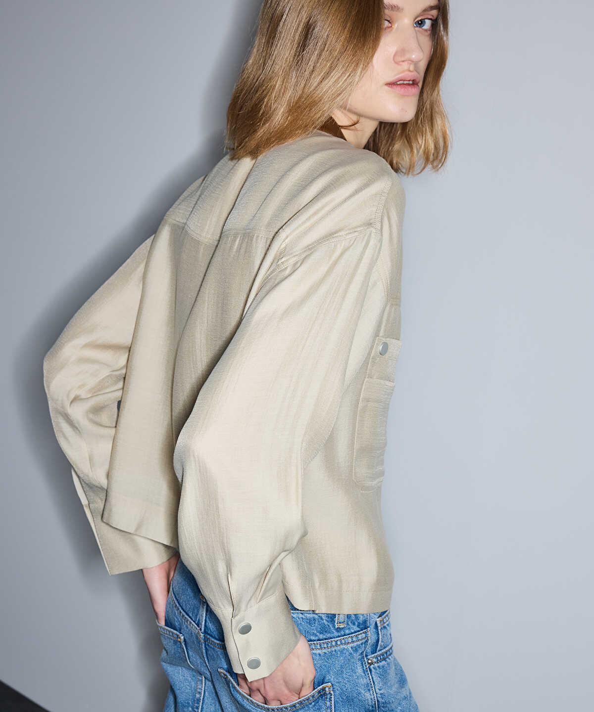 Contrast Collar Coat