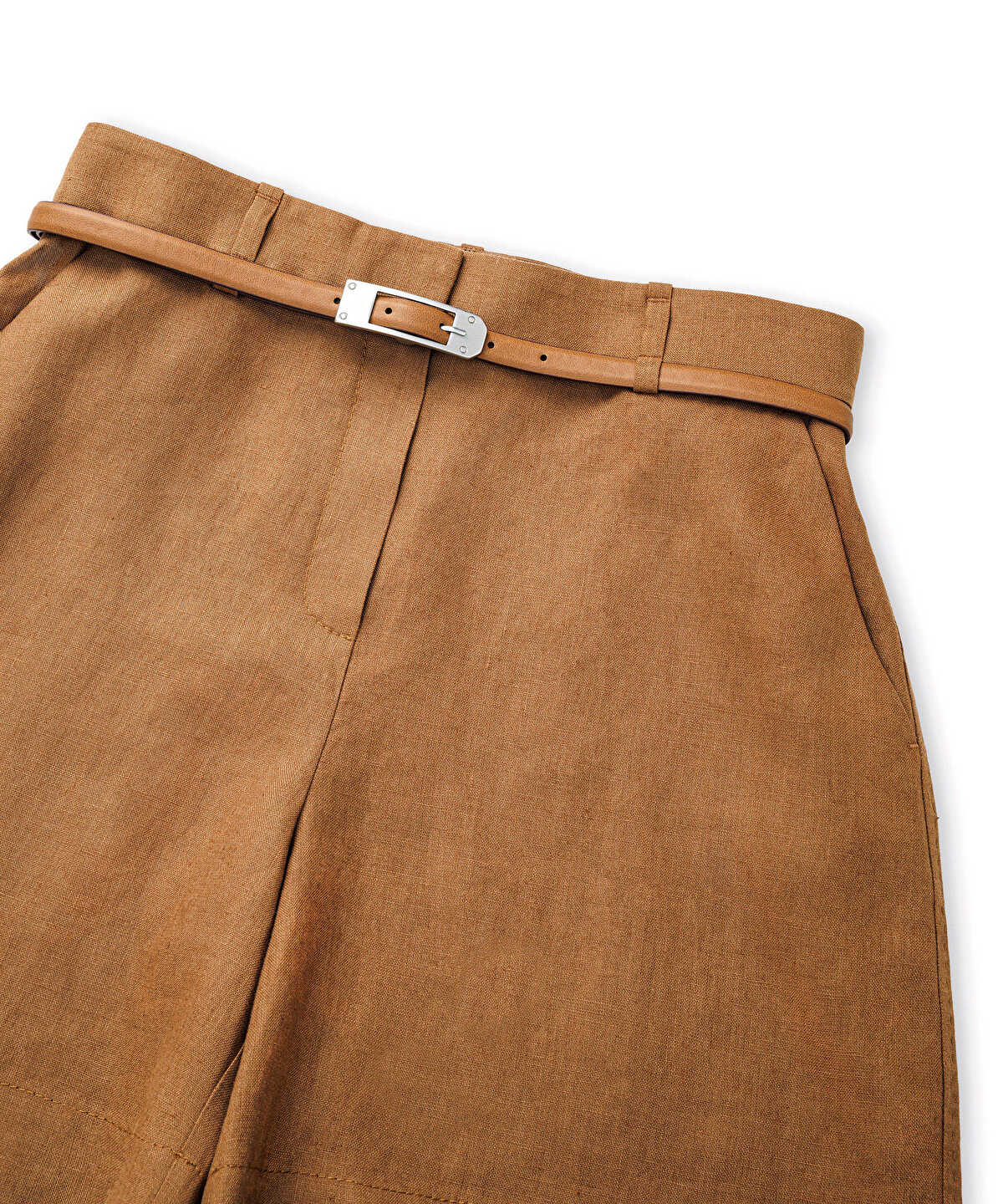 Belted Linen Shorts