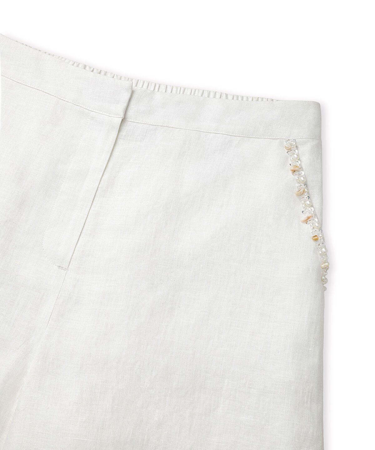 Linen Shorts with Embellishments