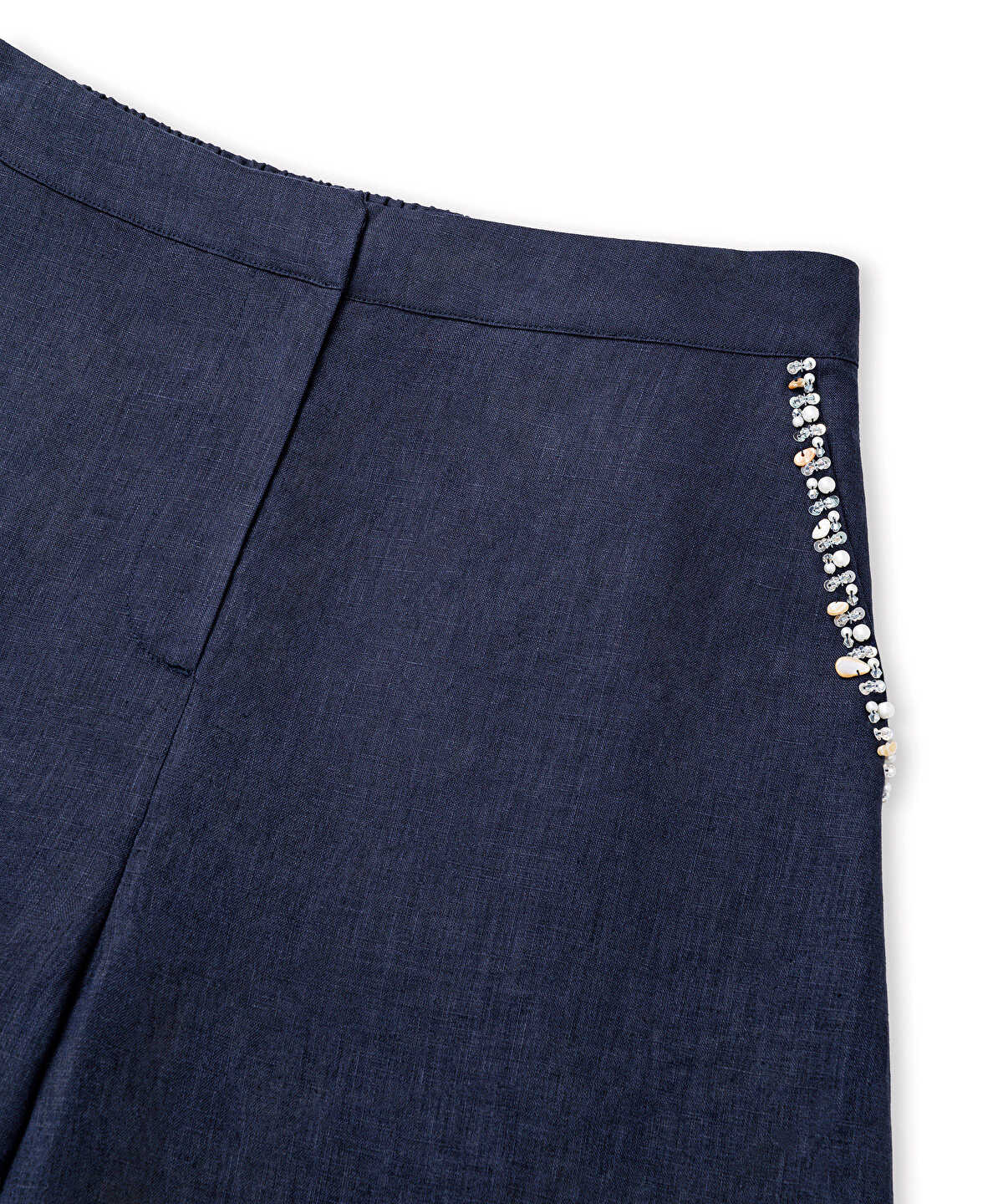 Linen Shorts with Embellishments