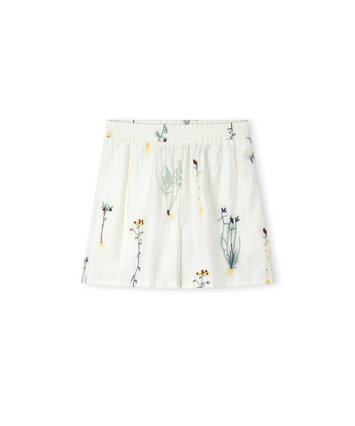 Embroidered Elastic-Waist Shorts