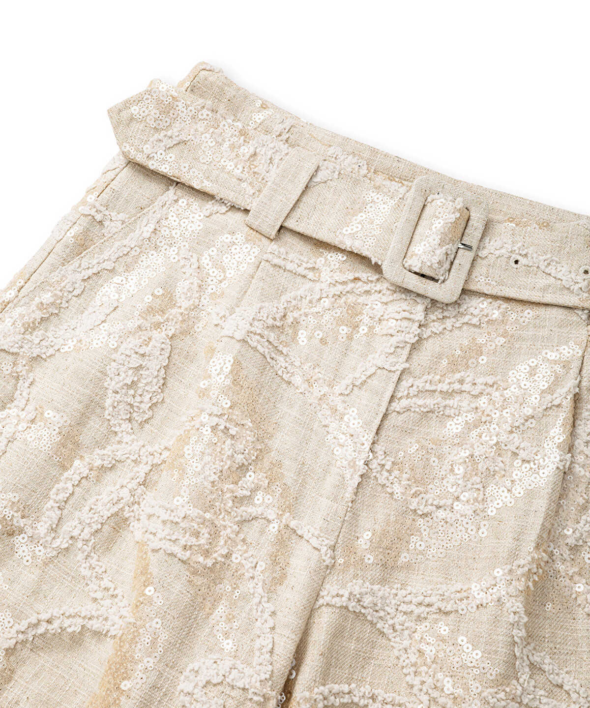 Embellished Belted Shorts