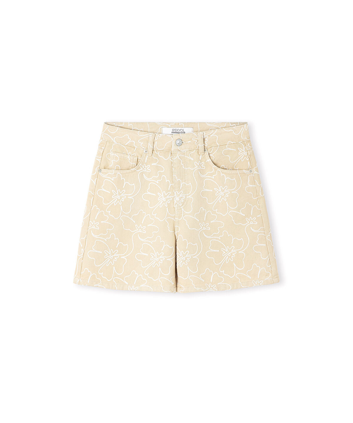 Embroidered Denim Shorts