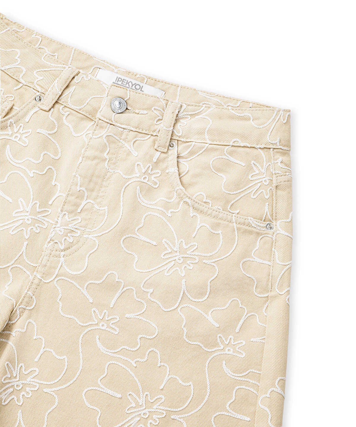 Embroidered Denim Shorts