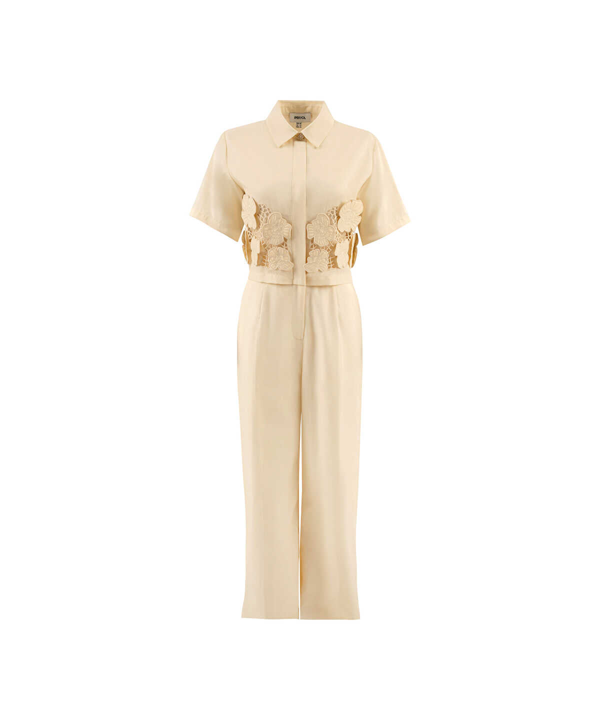 Floral Applique Wide Leg Jumpsuit