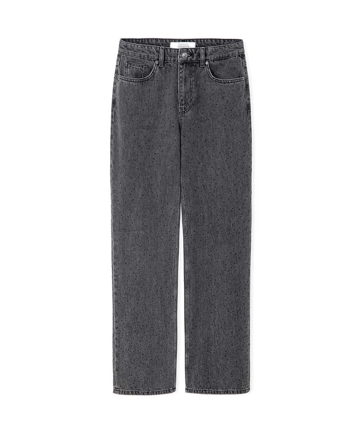 Rhinestone Wide Leg Jeans