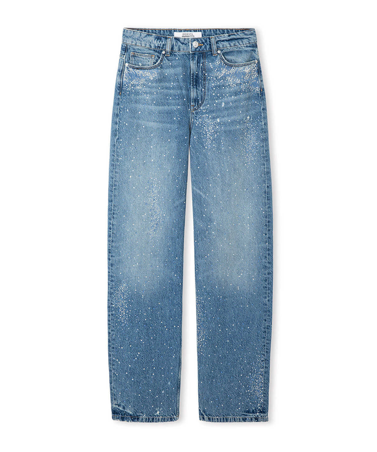 Rhinestone Wide-Leg Jeans