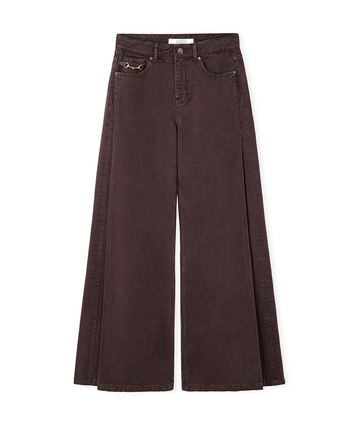 Wide-Leg Chain Jeans