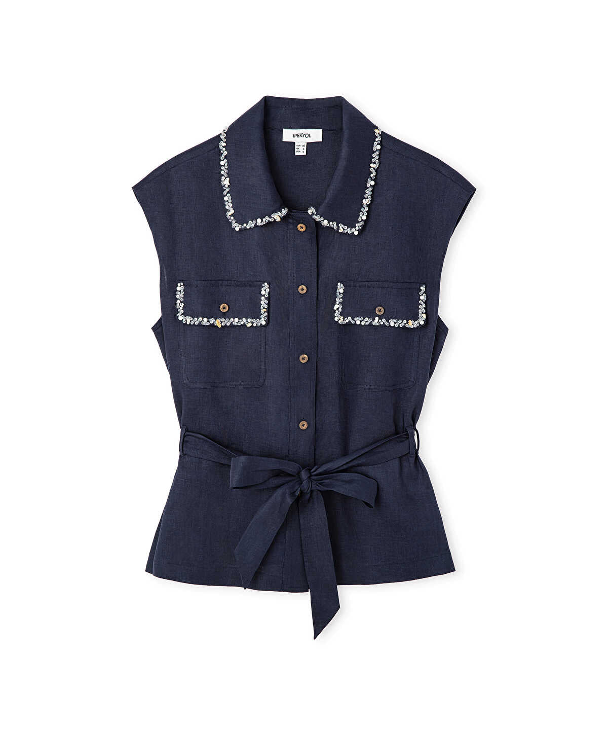 Embellished Linen Shirt