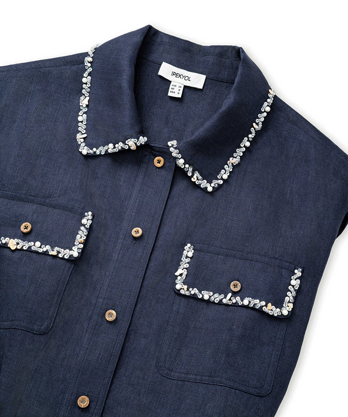 Embellished Linen Shirt