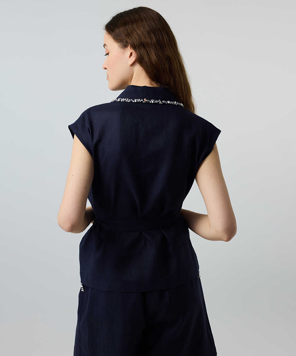 Embellished Linen Shirt