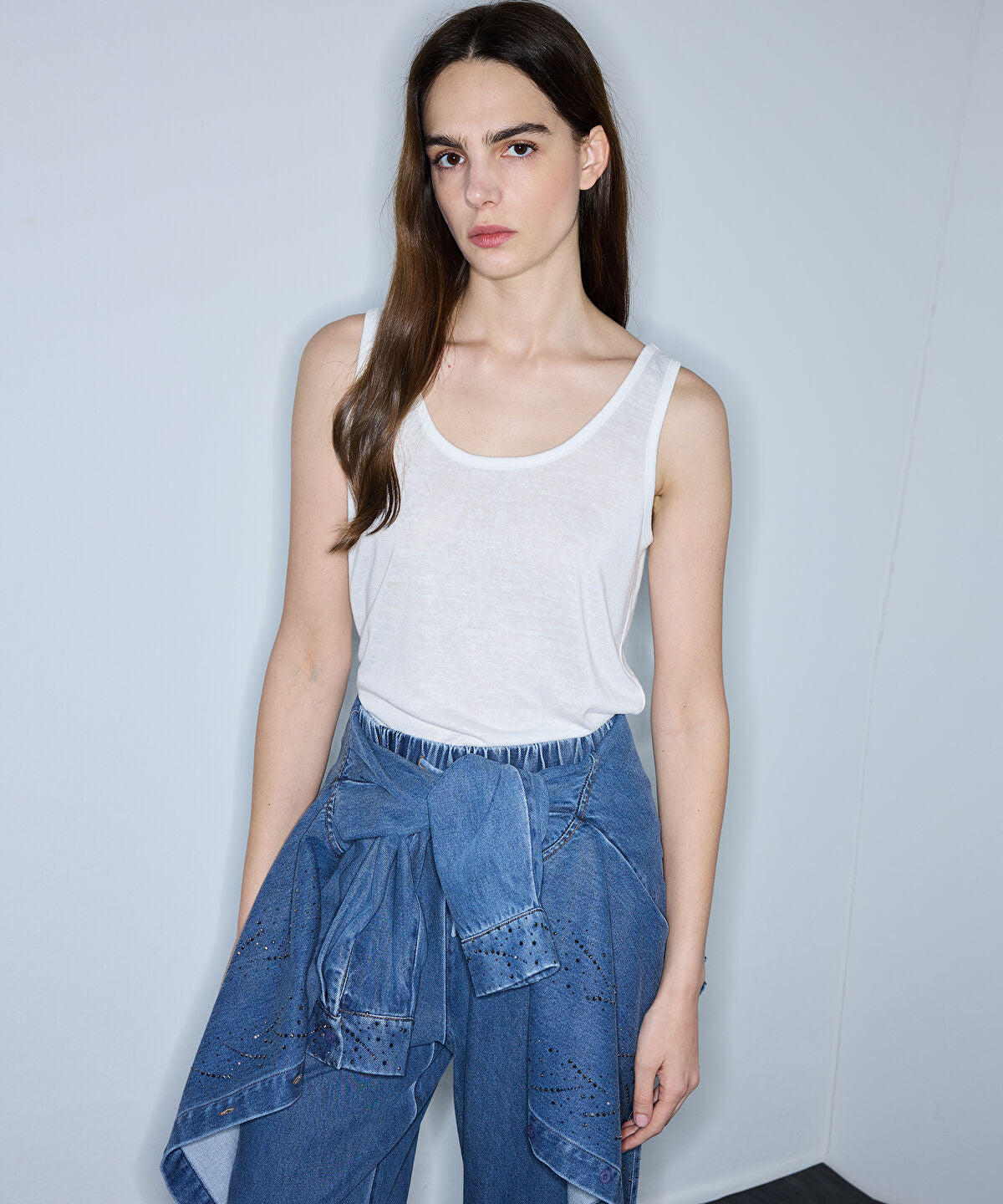 Embellished Denim Shirt