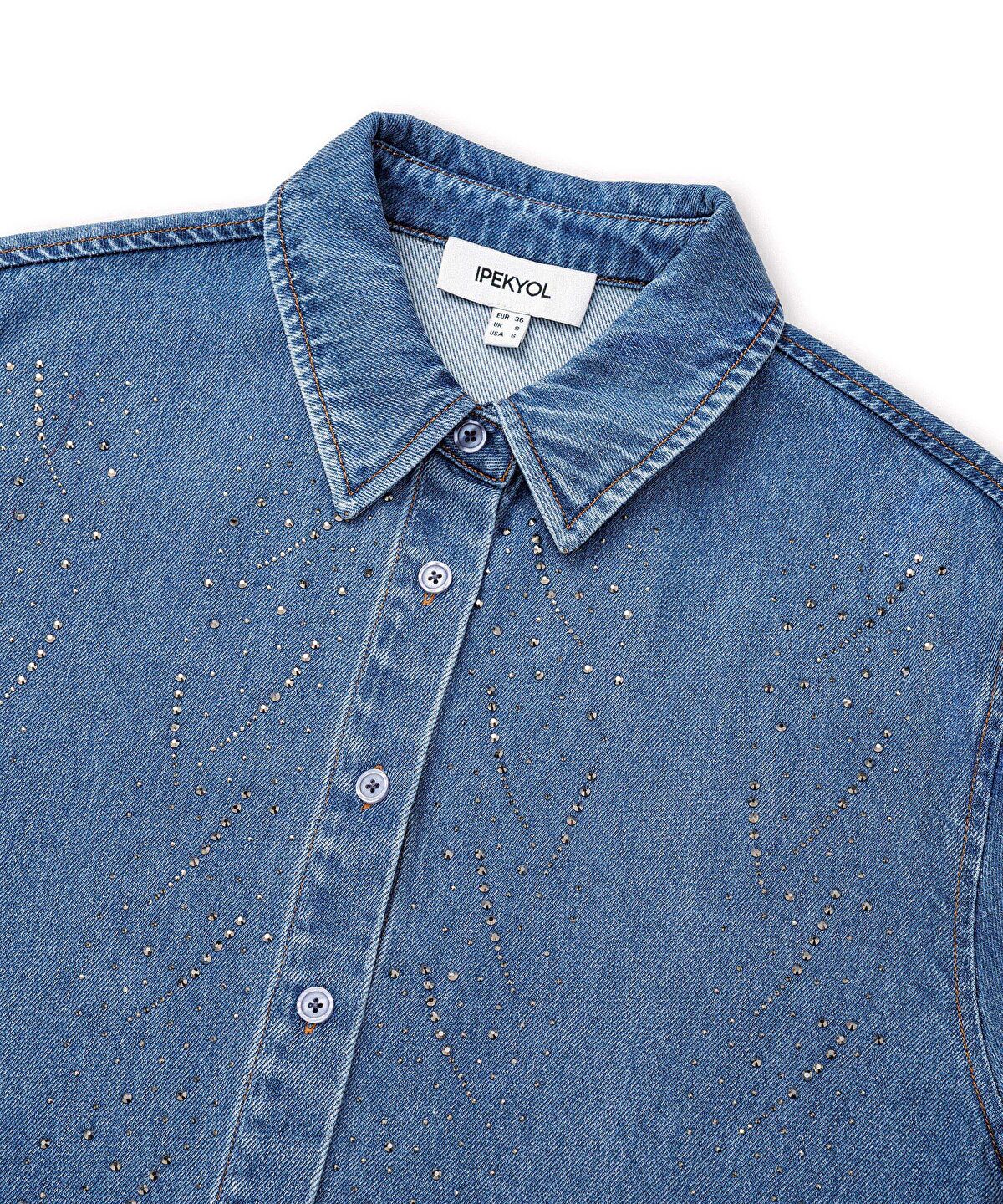 Embellished Denim Shirt