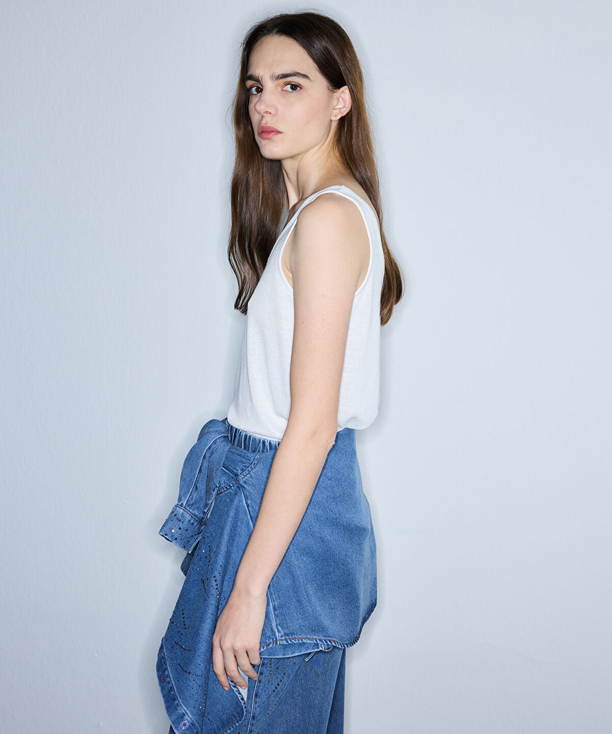 Embellished Denim Shirt