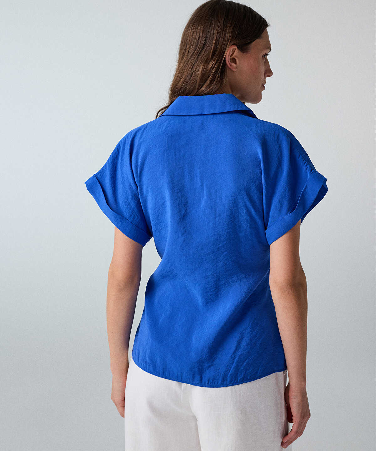 Asymmetric Tie Waist Shirt