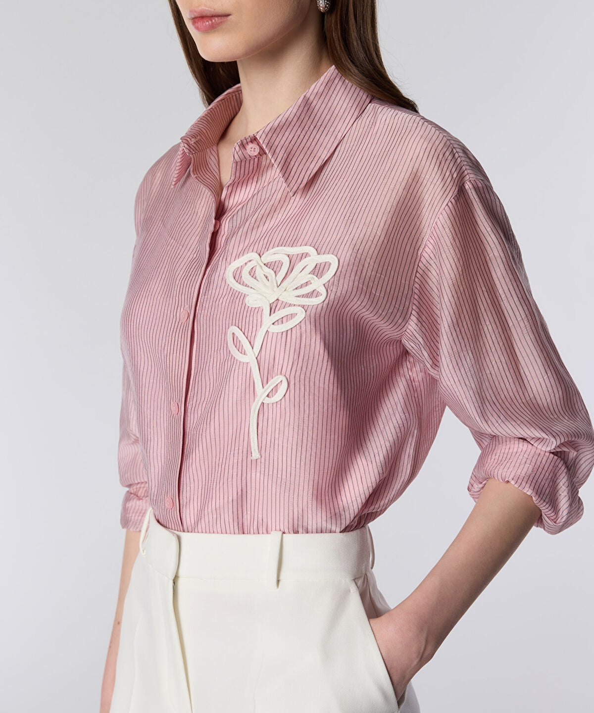 Embroidered Stripe Shirt