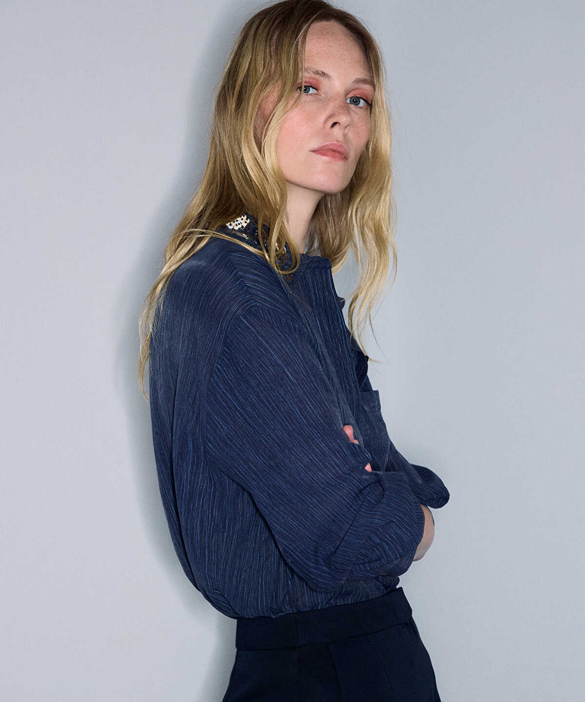 Embellished Collar Shirt