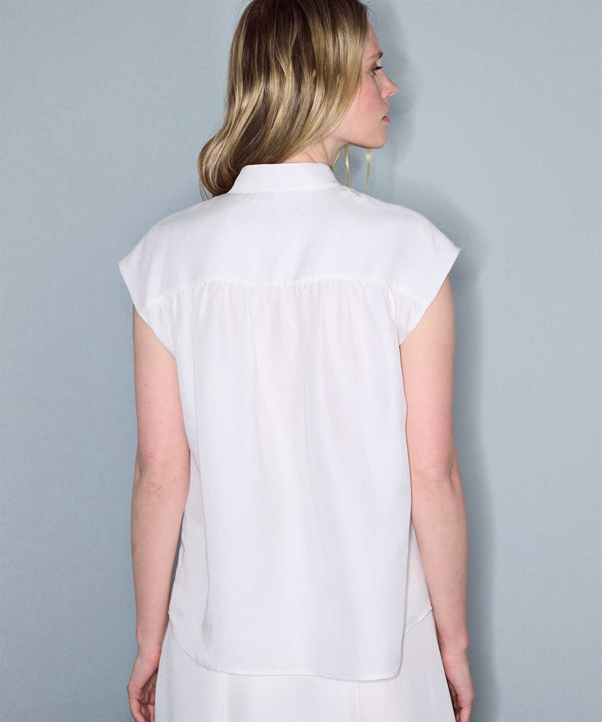 Double-Breasted High-Neck Shirt