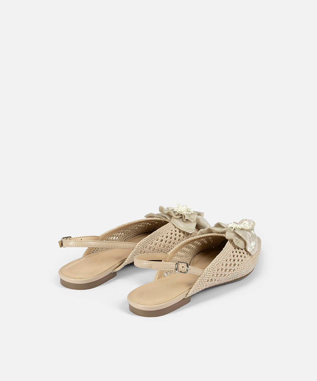 Floral Appliqué Textured Flats