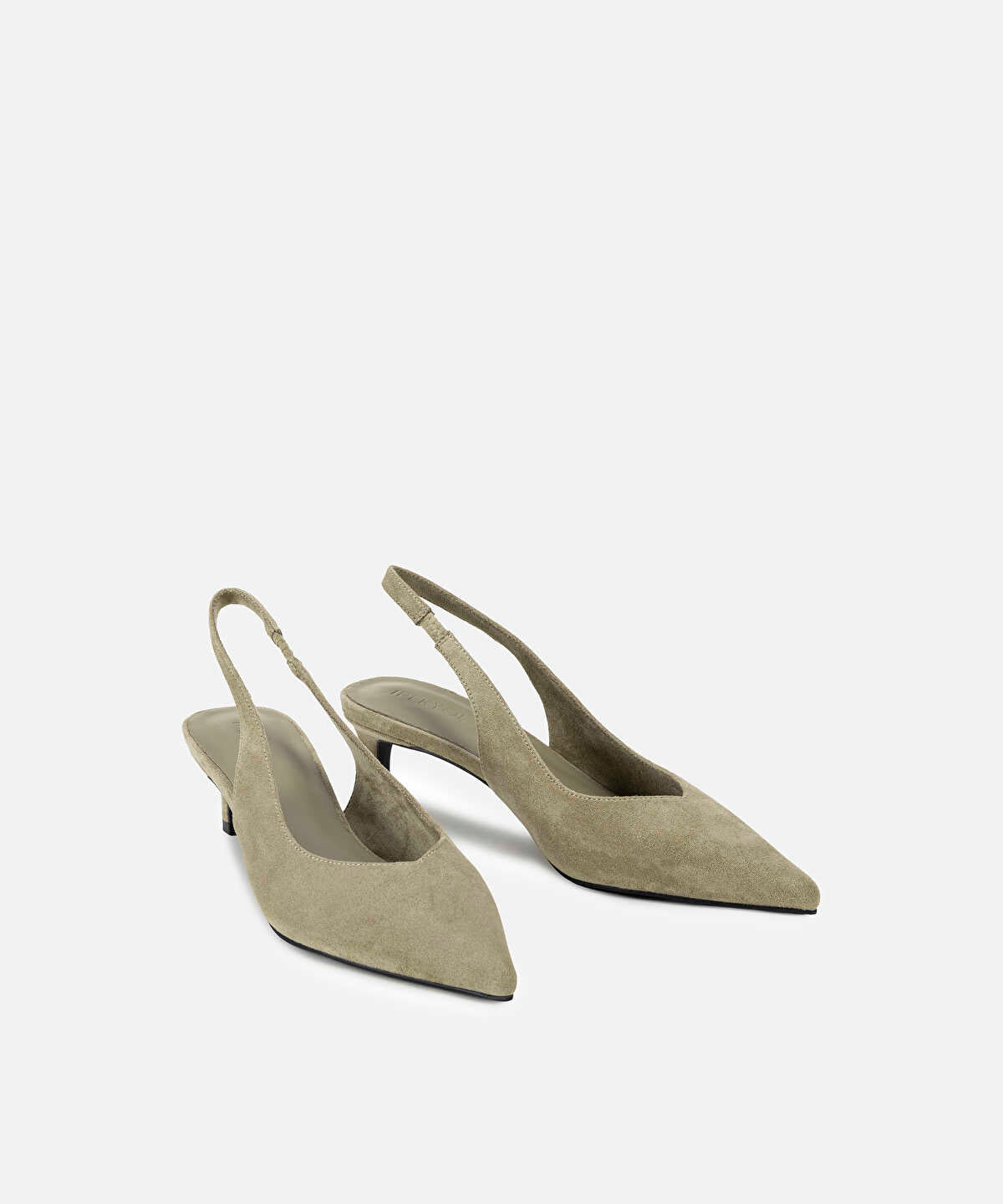 Suede-Effect Slingback Heels