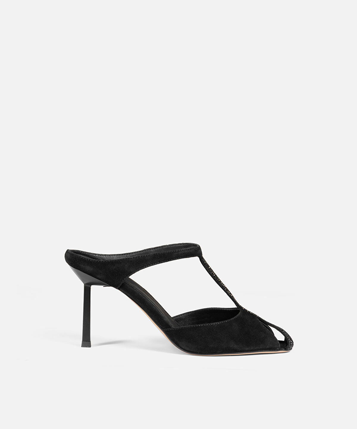 Luminous Stripe Leather Heels