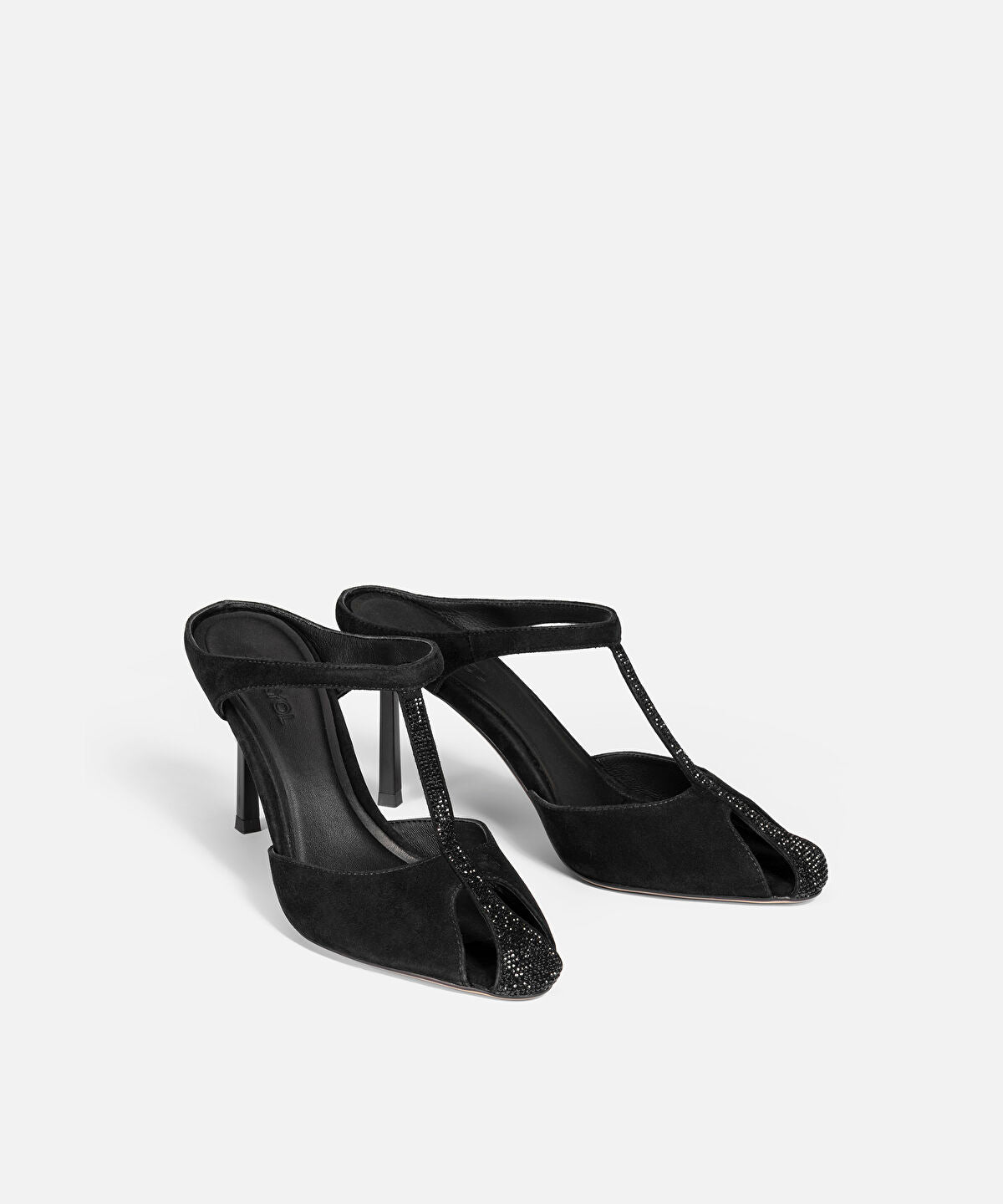 Luminous Stripe Leather Heels