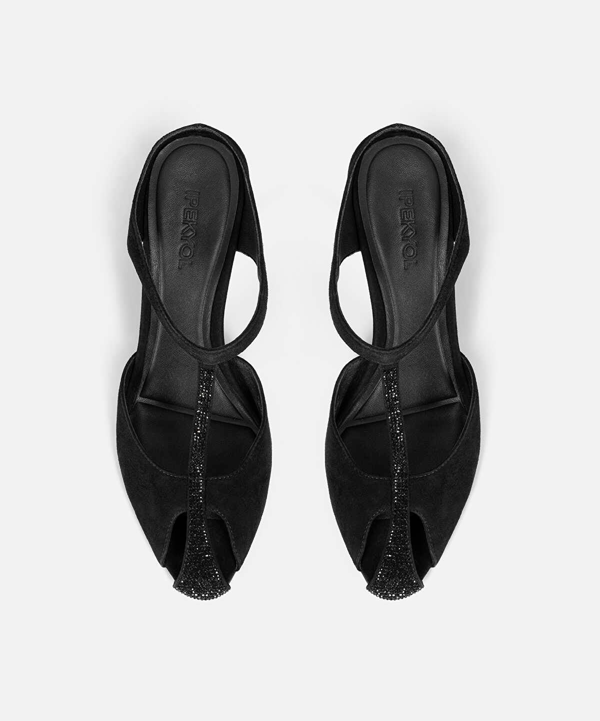 Luminous Stripe Leather Heels