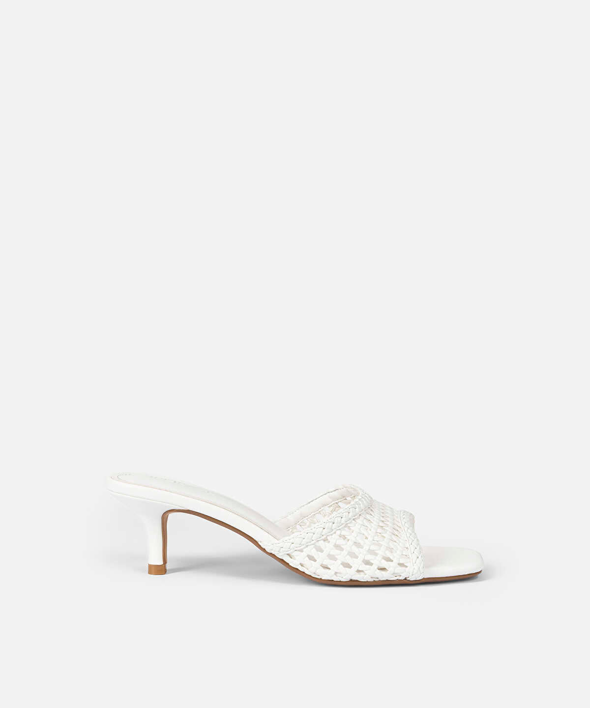 Woven Effect Kitten Heel Slides