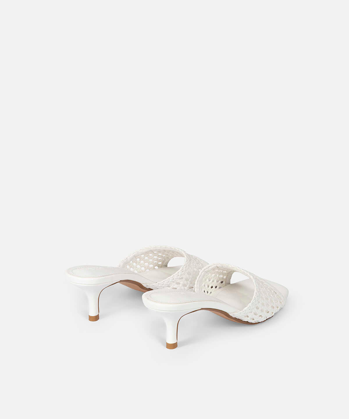Woven Effect Kitten Heel Slides