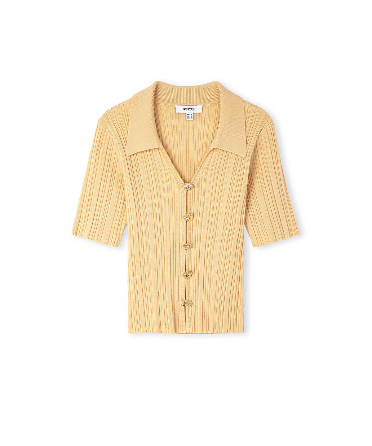 Knit Top with Gold Buttons