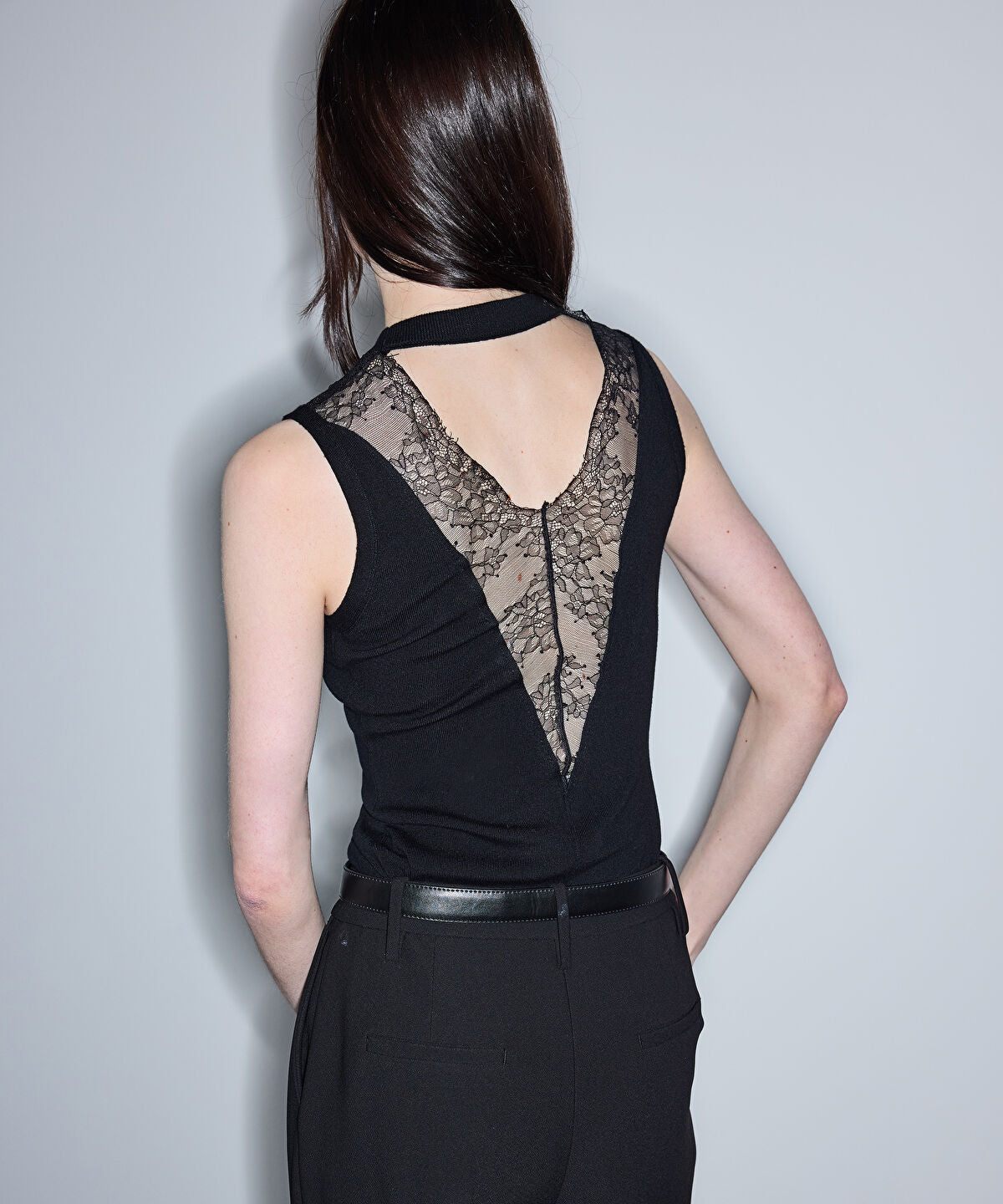 Lace Trim Knit Top