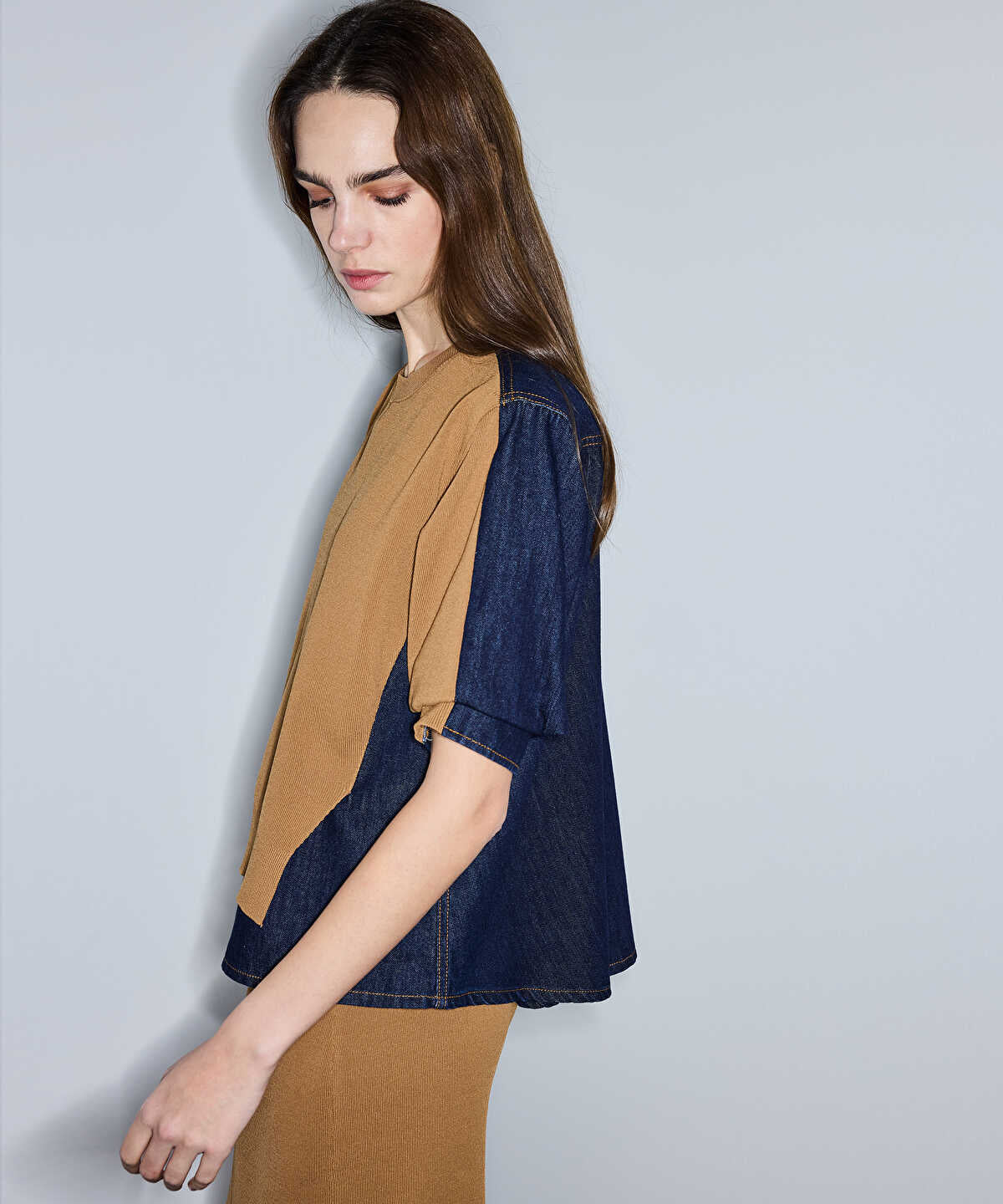 Mixed Media Knit Top