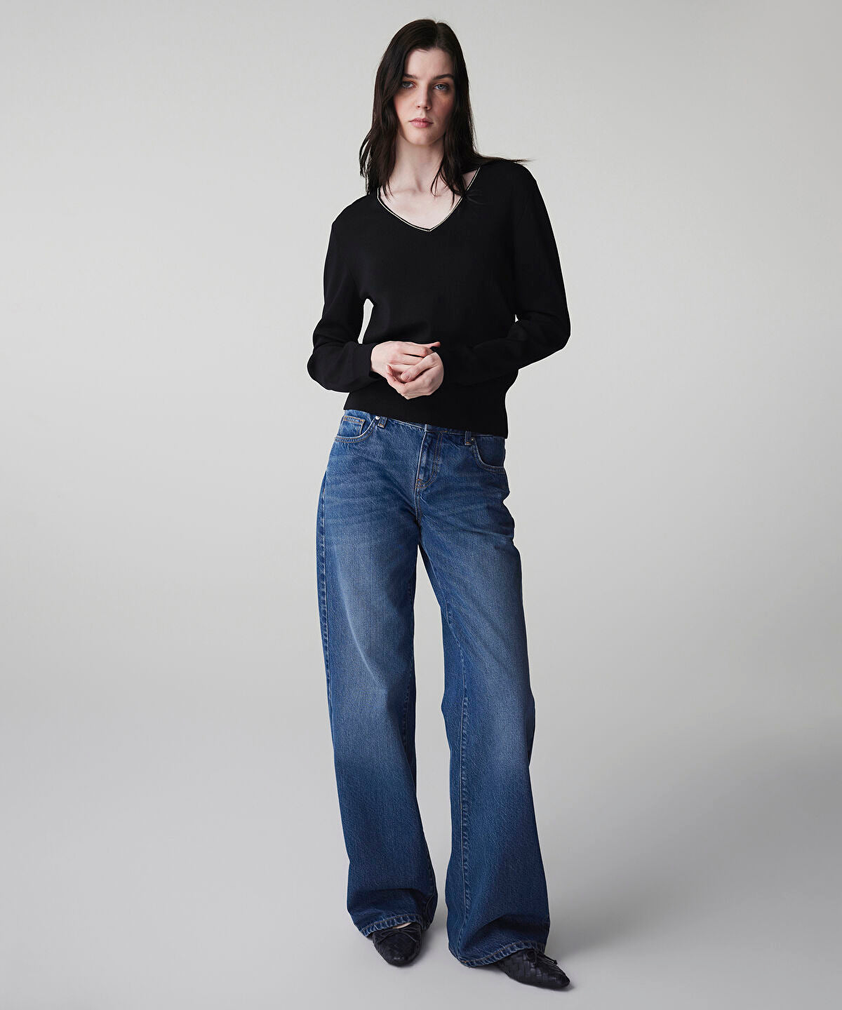 Knit Top with Rhinstone Embellishments