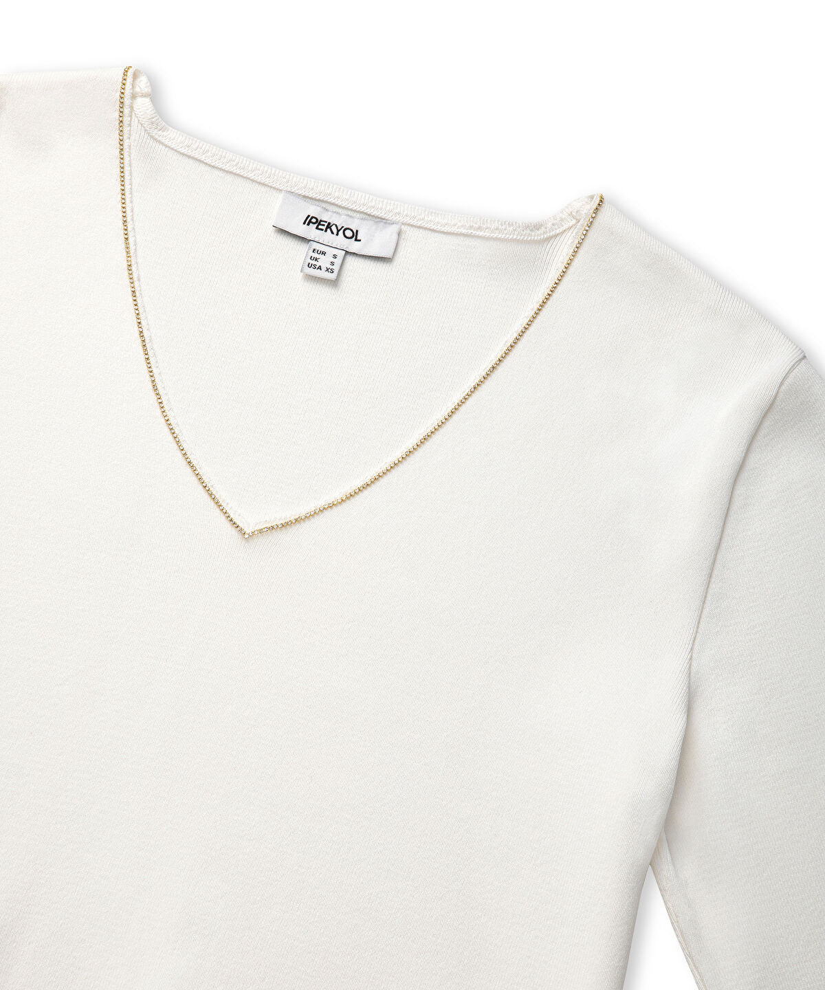 Knit Top with Rhinstone Embellishments