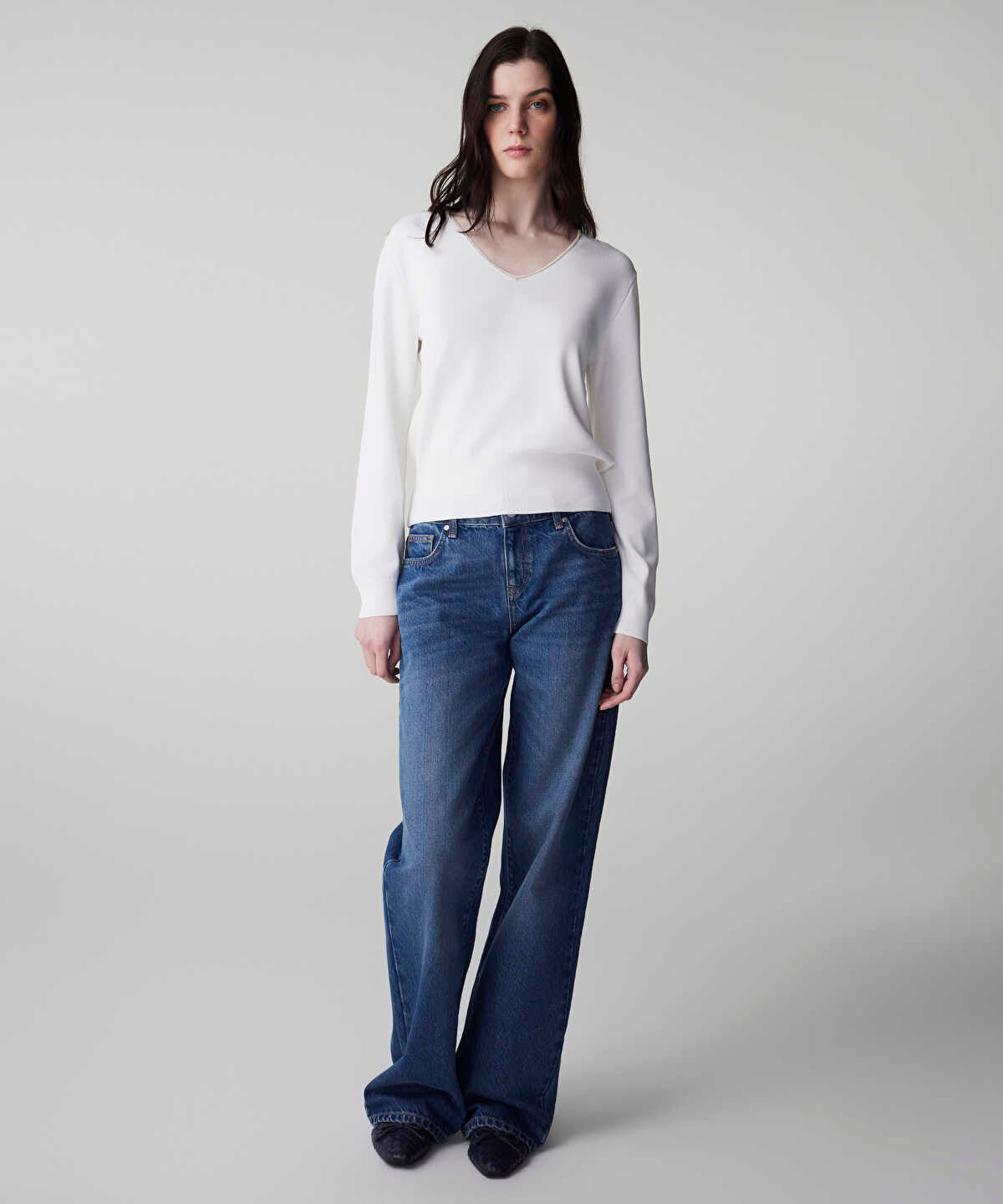 Knit Top with Rhinstone Embellishments