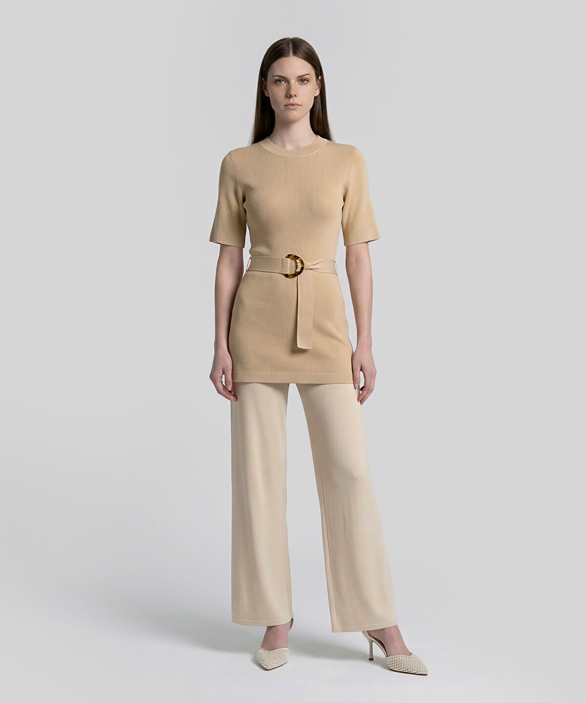 Belted Knit Top