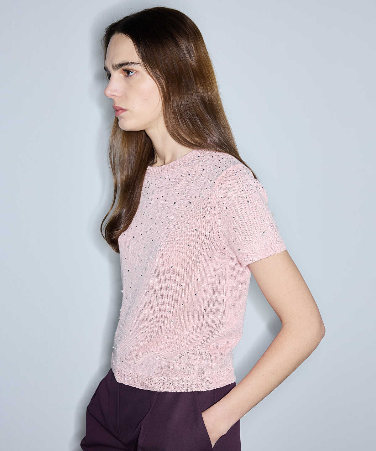 Embellished Knit Top