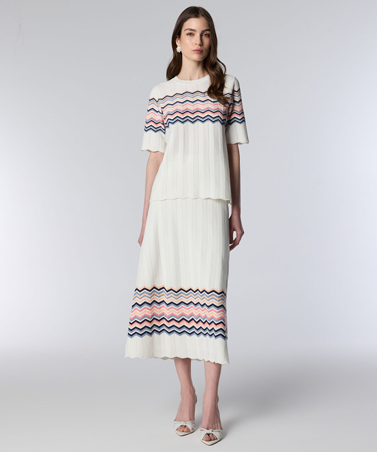Color-Block Jacquard Knit Top