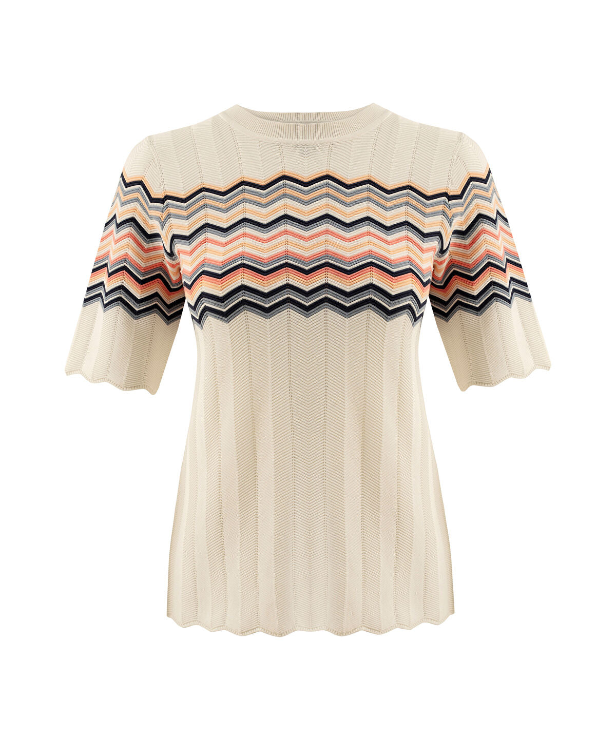 Color-Block Jacquard Knit Top