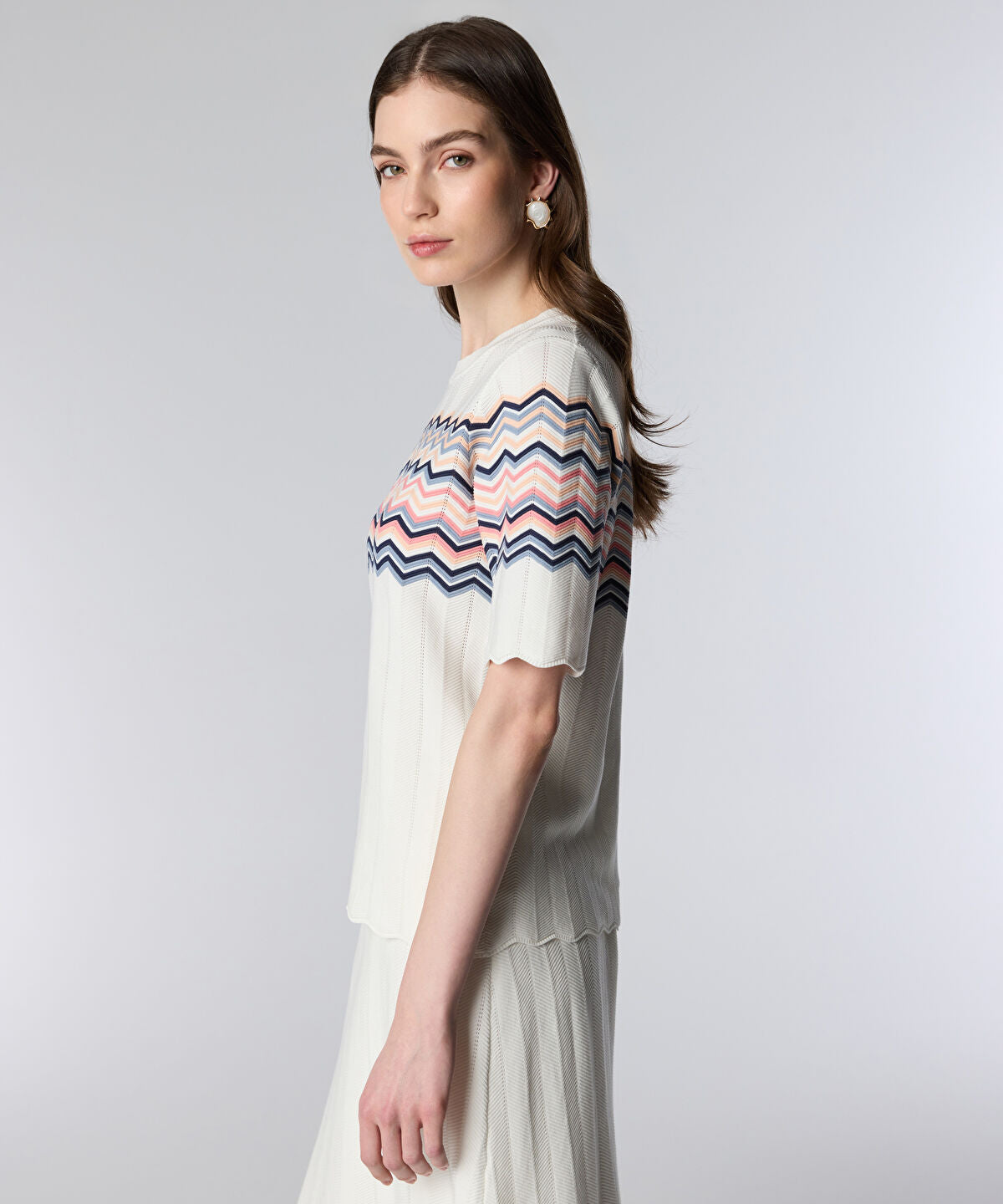 Color-Block Jacquard Knit Top